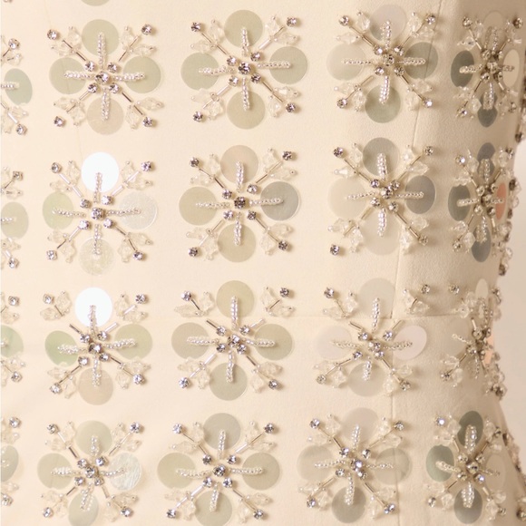 Oh Polly CELEANO Hand Embellished Mini Dress in Ivory - Picture 3 of 13